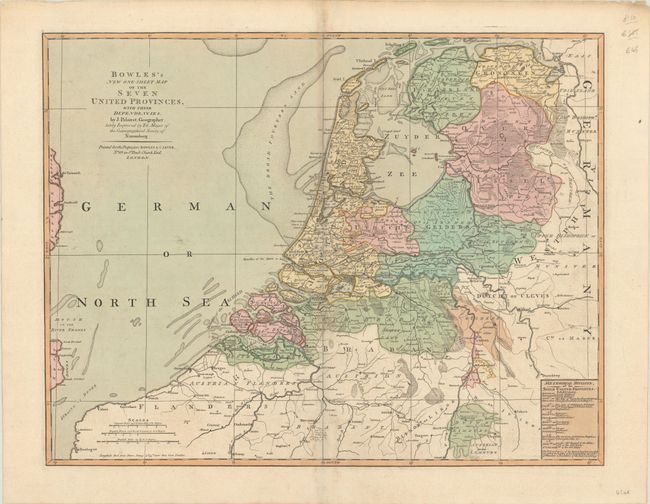 Bowles's New One-Sheet Map of the Seven United Provinces, with Their Dependencies...