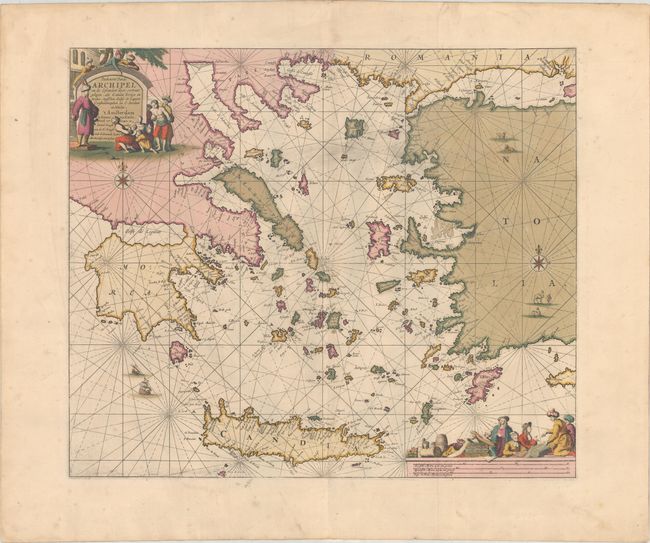 Paskaerte vande Archipel en de Eylanden daer Omtrent Gelegen, als Candia Serigo en Rodus, Tusschen Golfo de Lepanto Constantinopolen en C. Serdeni in Natolia