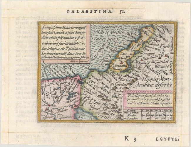 Palestinae sive Totius Terrae Promissionis Nova Descriptio Auctore Tilemano Stelia Sigenens