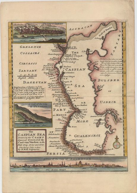 The Caspian Sea Drawn by the Czar's Special Command by Carl van Verden in the Year 1719. 1720 and 1721