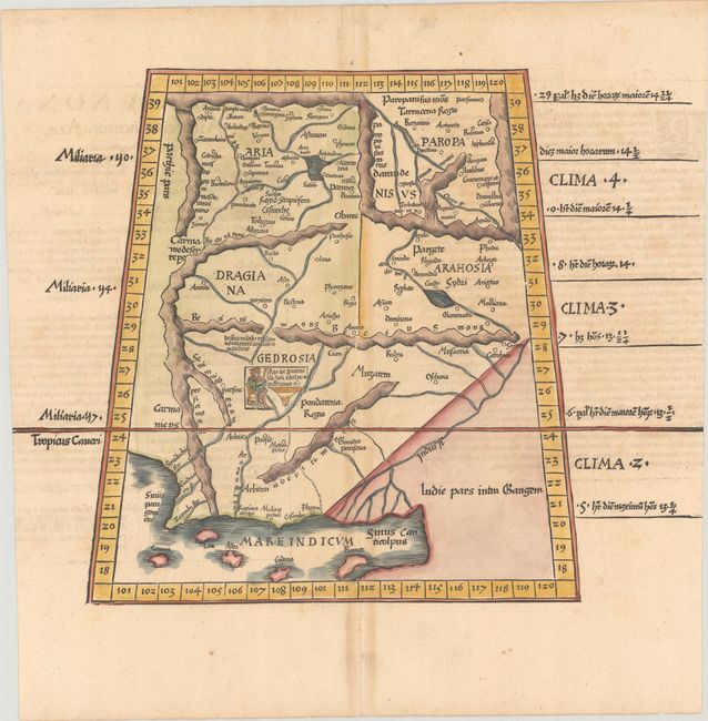 Tabula Nona Asiae Continentur, Aria, Paropanisadae, Drangiana, Arachosia, & Gedrosia [Title on Verso]