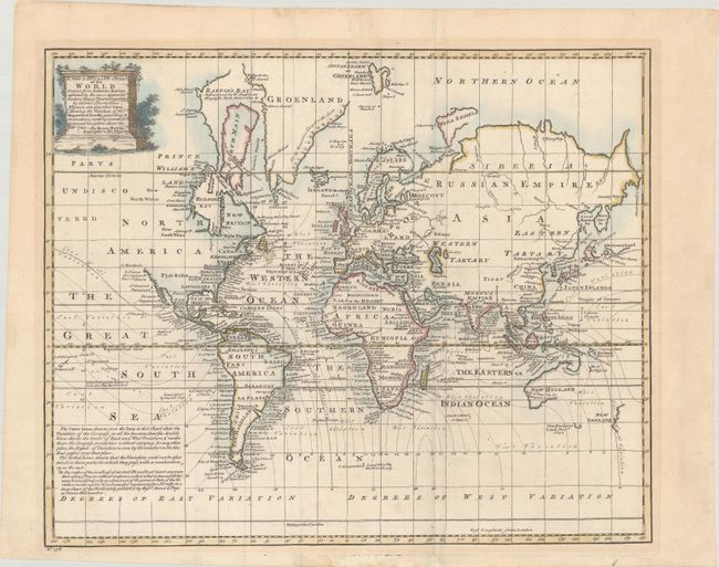 A New & Accurate Chart of the World, Drawn from Authentic Surveys, Assisted by the Most Approved Modern Maps & Charts & Regulated by Astronl. Observations...