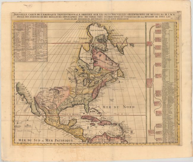 Nouvelle Carte de l'Amerique Septentrionale Dressee sur les Plus Nouvelles Observations de Messieurs de l'Academie des Sciences et des Meilleurs Geographes...