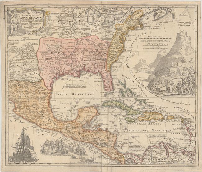 Regni Mexicani seu Novae Hispaniae Ludovicianae, N. Angliae, Carolinae, Virginiae et Pensylvaniae nec non Insularum Archipelagi Mexicani in America Septentrionali Accurata Tabula