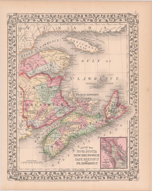 County Map of Nova Scotia New Brunswick Cape Breton Id. and Pr. Edward's Id.