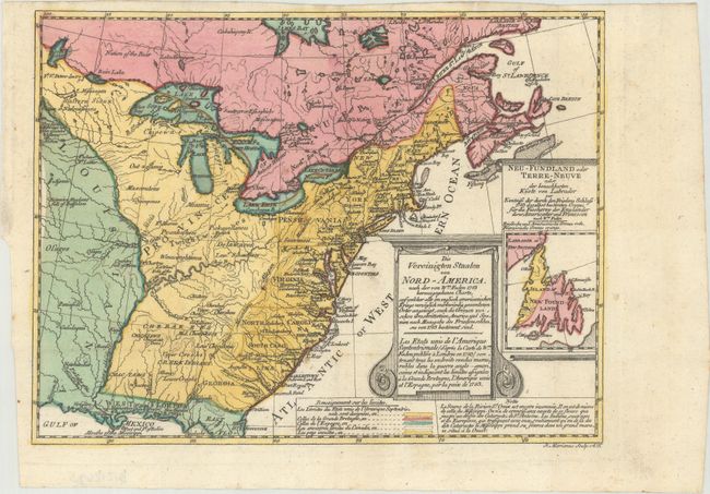 Die Vereinigten Staaten von Nord-America. Nach der von Wm. Faden 1783 herausgegebenen Charte / Les Etats Unis de l'Amerique Septentrionale d'Apres la Carte de Wm. Faden Publiee a Londres en 1783...