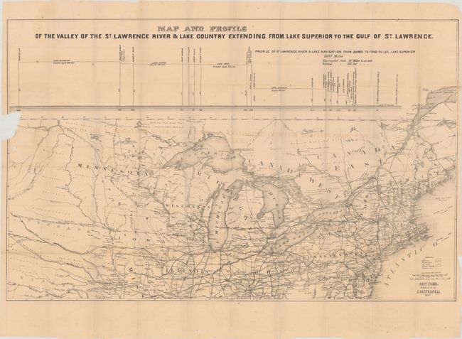 Map and Profile of the Valley of the St. Lawrence River & Lake Country Extending from Lake Superior to the Gulf of St. Lawrence [with] A Trip Through the Lakes of North America [Map with Book]
