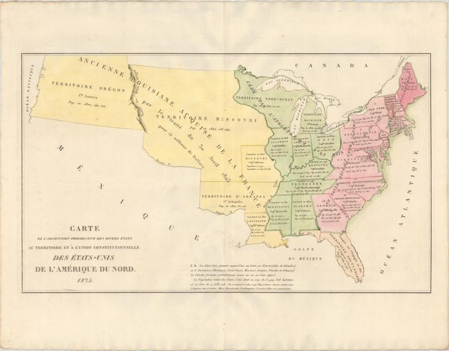 Carte de l'Adjonction Progressive des Divers Etats au Territoire et a l'Union Constitutionnelle des Etats-Unis de l'Amerique du Nord