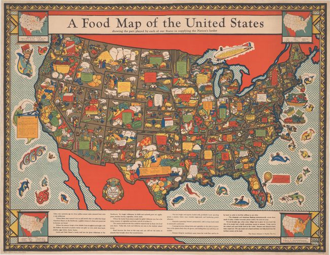 A Food Map of the United States Showing the Part Played by Each of Our States in Supplying the Nation's Larder