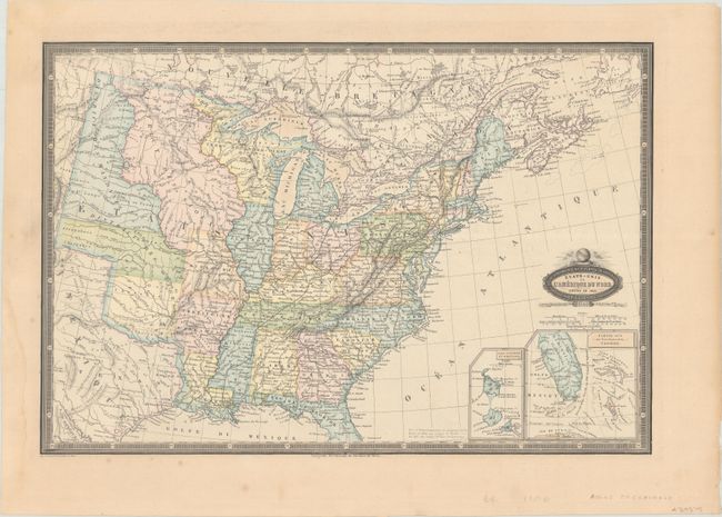 Etats-Unis de l'Amerique du Nord. Limites en 1835