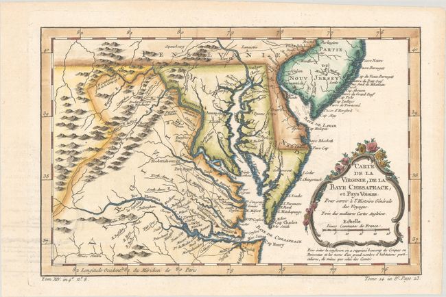 Carte de la Virginie, de la Baye Chesapeack, et Pays Voisins pour Servir a l'Histoire Generale des Voyages. Tiree des Meilleures Cartes Angloises