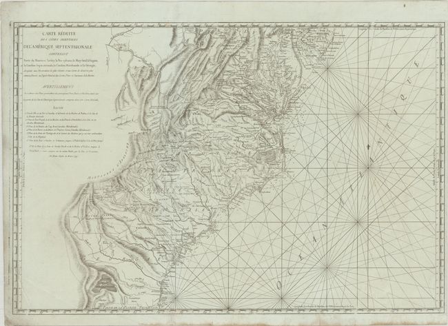 Carte Reduite des Cotes Orientales de l'Amerique Septentrionale Contenant Partie du Nouveau Jersey, la Pen-sylvanie, le Mary-land, la Virginie, la Caroline Septentrionale, la Caroline Meridionale et la Georgie...