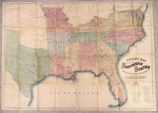 Lloyd's Map of the Southern States Showing All the Railroads, Their Stations & Distances, Also the Counties Towns Villages Harbors Rivers and Forts...