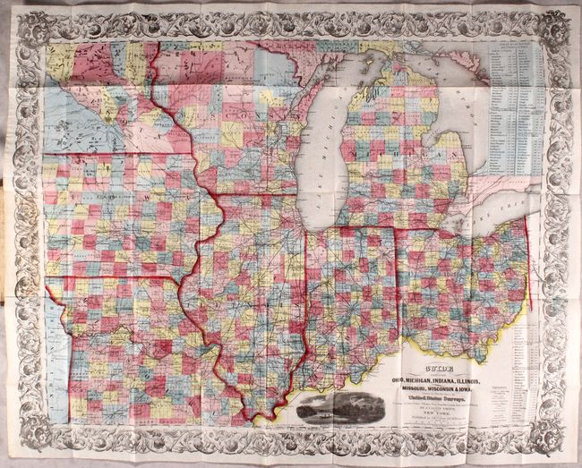 Guide Through Ohio, Michigan, Indiana, Illinois, Missouri, Wisconsin & Iowa. Showing the Township Lines of the United States Surveys...