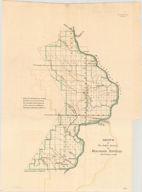 Sketch of the Public Surveys in Wisconsin Territory [2 Maps]