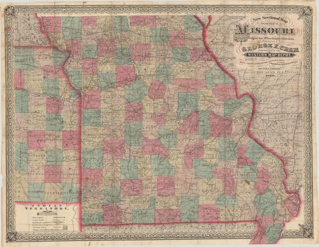 New Sectional Map of the State of Missouri Engraved from Official Draughts of Each County