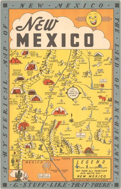 A Hysterical Map of New Mexico - The Land of Enchantment & Stuff Like That There