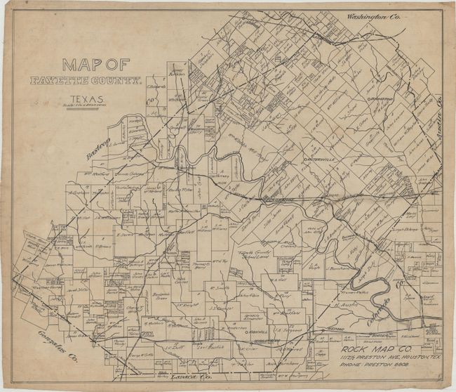 Old World Auctions Auction 183 Lot 235 Map of Fayette County Texas