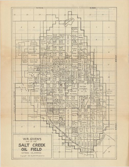 W.R. Given's Map of the Salt Creek Oil Field Natrona Co, Wyoming [and] Map of the Big Muddy Oil Field Wyoming Showing Holdings of the Big Bear Oil Co.