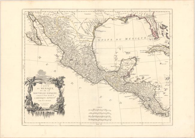 Carte du Mexique, et de la Nouvelle Espagne, Contenant la Partie Australe de l'Amerique Septentle