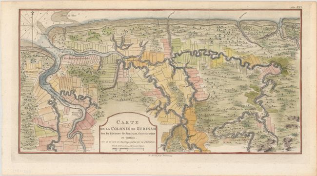 Carte de la Colonie de Surinam sur les Rivieres de Surinam, Commewine et Cottica...