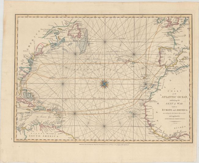 A Chart of the Atlantic Ocean, Exhibiting the Seat of War Both in Europe and America According to the Latest Discoveries and Regulated by Astronomical Observations