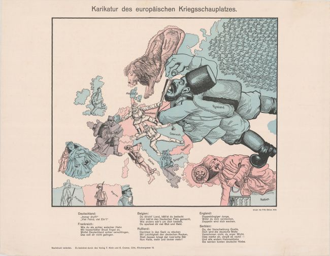 Karikatur des Europischen Kriegsschauplatzes