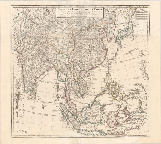 Carte des Indes et de la Chine Dressee sur Plusieurs Relations Particulieres Rectifiees par Quelques Observations