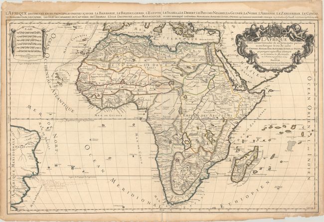 L'Afrique Divisee Suivant l'Estendue de ses Principales Parties ou sont Distingues les uns des Autres les Empires, Monarchies, Royaumes, Estats, et Peuples...