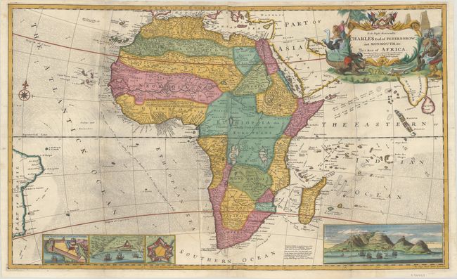To the Right Honourable Charles Earl of Peterborow, and Monmouth, &c. This Map of Africa, According to ye Newest and Most Exact Observations Most Humbly Dedicated by Your Lordship's Most Humble Servant