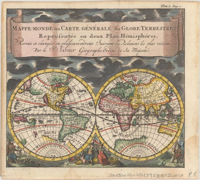 Mappe-Monde ou Carte Generale du Globe Terrestre Representee en Deux Plan-Hemispheres