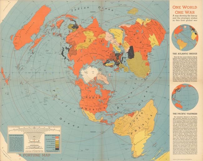 One World One War - A Map Showing the Line-Up and the Strategic Stakes in This First Global War