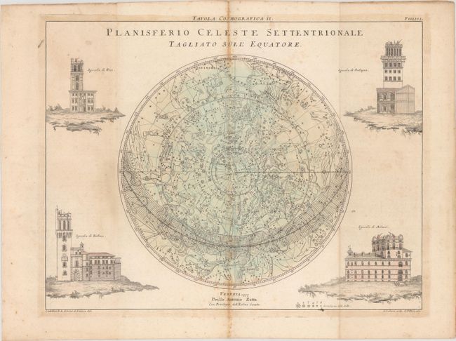 [Lot of 5] Planisferio Celeste Settentrionale... [and] Planisferio Celeste Meridionale... [and] Posizione Diversa Degli Abitanti della Terra [and] Mappa dell' Universo... [and] Tavola Sferica