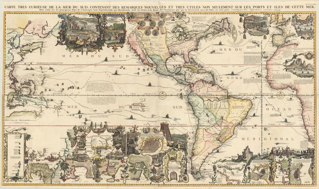 Carte Tres Curieuse de la Mer du Sud Contenant des Remarques Nouvelles et Tres Utiles non Seulement sur les Ports et Iles de Cette Mer...