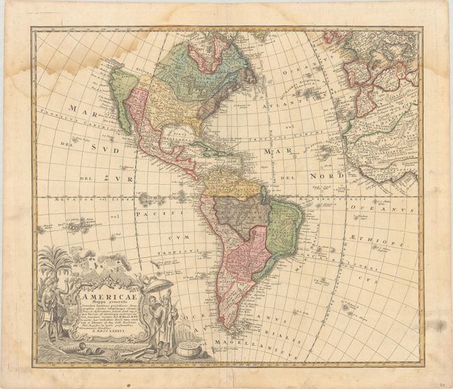 Americae Mappa Generalis Secundum Legitimas Projectionis Stereographicae Regulas Relationesque Recentissimas et Observationes...