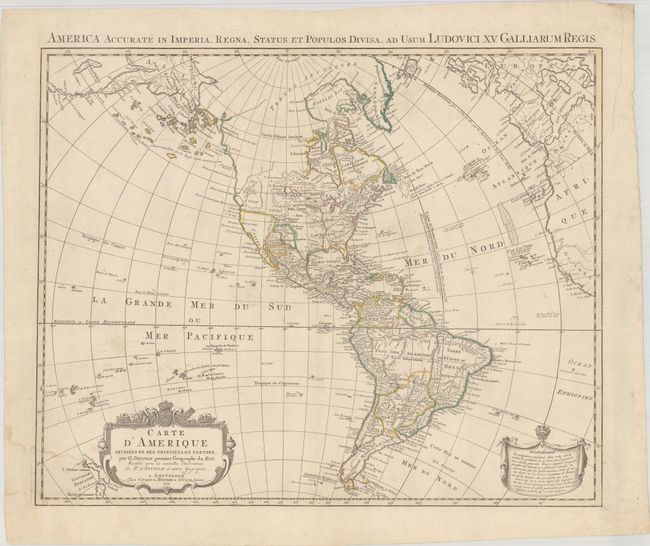 Carte d'Amerique Divisees en ses Principales Parties