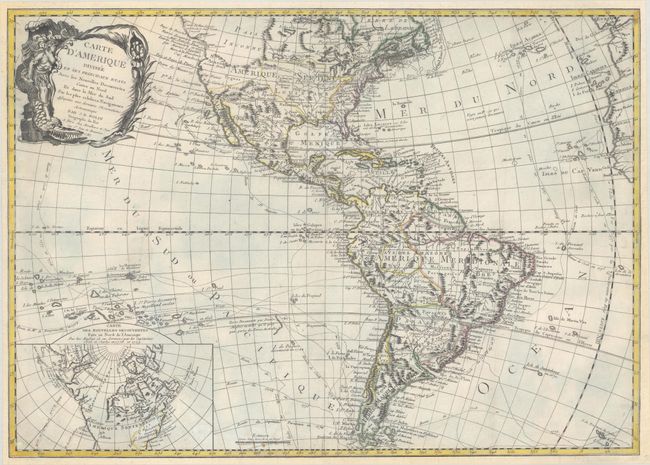 Carte d'Amerique Divisee en ses Principaux Etats avec les Nouvelles Decouvertes Faites au Nord et dans la Mer du Sud par les Plus Celebres Navigateurs...