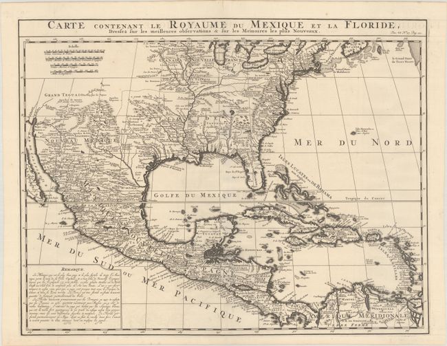 Carte Contenant le Royaume du Mexique et la Floride, Dressez sur les Meilleures Observations & sur les Memoires les Plus Nouveaux