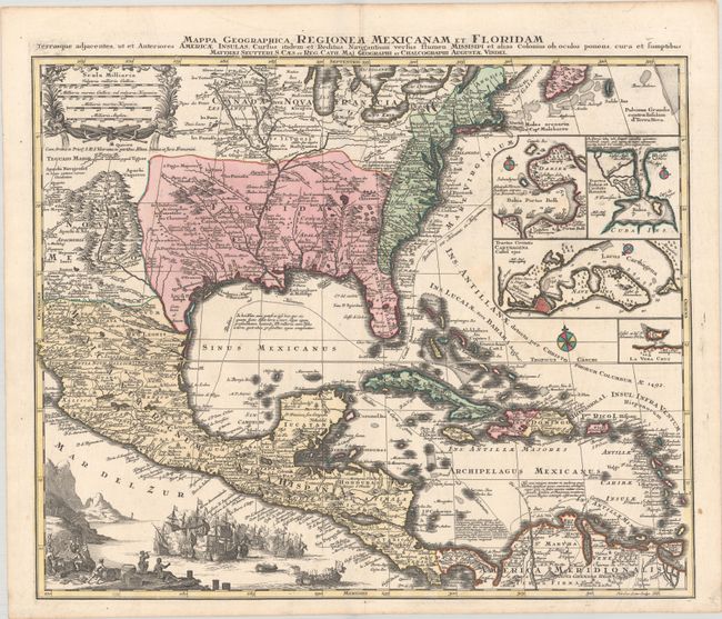 Mappa Geographica Regionem Mexicanam et Floridam Terrasque Adjacentes, ut et Anteriores Americae Insulas...