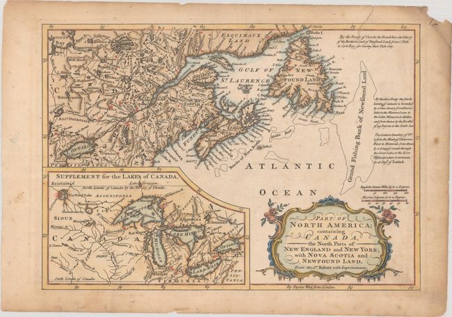 Part of North America; Containing Canada, the North Parts of New England and New York; with Nova Scotia and Newfound Land. From the Sr. Robert with Improvements