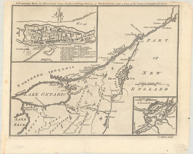 A Particular Map, to Illustrate Gen. Amherst's Expedition, to Montreal; with a Plan of the Town & Draught of ye Island