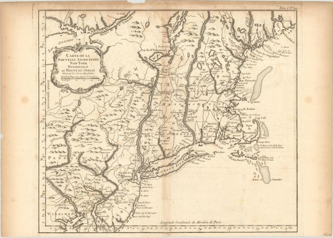 Carte de la Nouvelle Angleterre New York Pensilvanie et Nouveau Jersay Suivant les Cartes Angloises