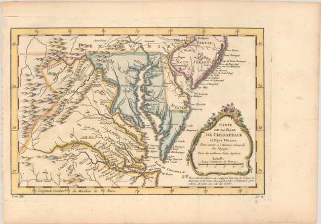 Carte de la Baye de Chesapeack et Pays Voisins pour Servir a l'Histoire Generale des Voyages...