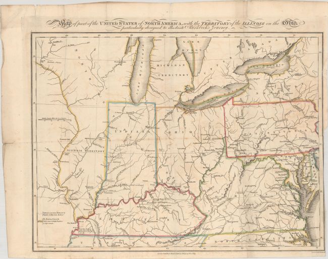 Map of Part of the United States of North America, with the Territory of the Illinois on the Ohio, Particularly Designed to Illustrate Birkbeck's Journey