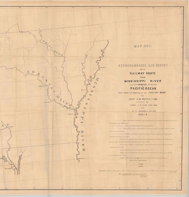 Map No. 1. Reconnaissance and Survey of a Railway Route from Mississippi River Near 35th Parallel North Lat. to Pacific Ocean...