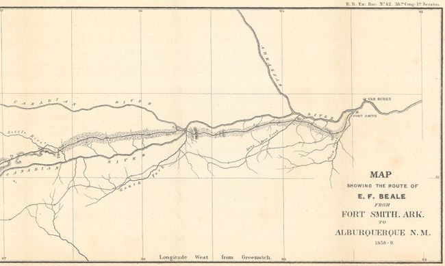 Map Showing the Route of E. F. Beale from Fort Smith. Ark. to Alburquerque N.M. 1858-9