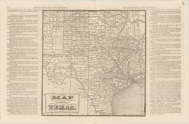 Map of the State of Texas [in] Texas Products and Progress