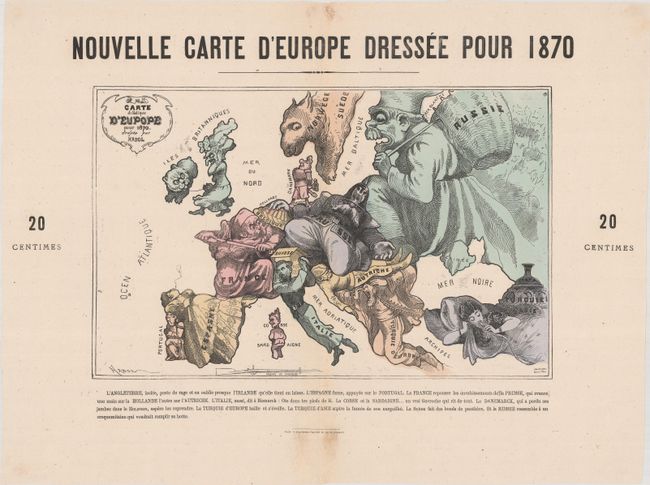 Nouvelle Carte d'Europe Dressee pour 1870 / Carte Drolatique d'Europe pour 1870