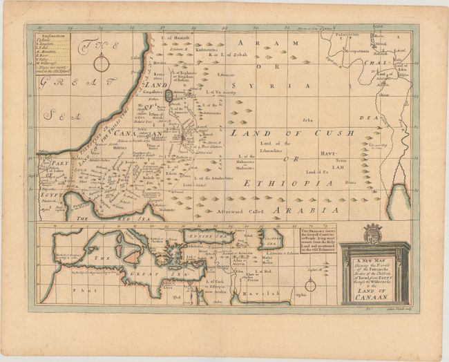 A New Map Shewing the Travels of the Patriarchs. As Also of the Children of Israel, from Egypt Through the Wilderness; to the Land of Canaan