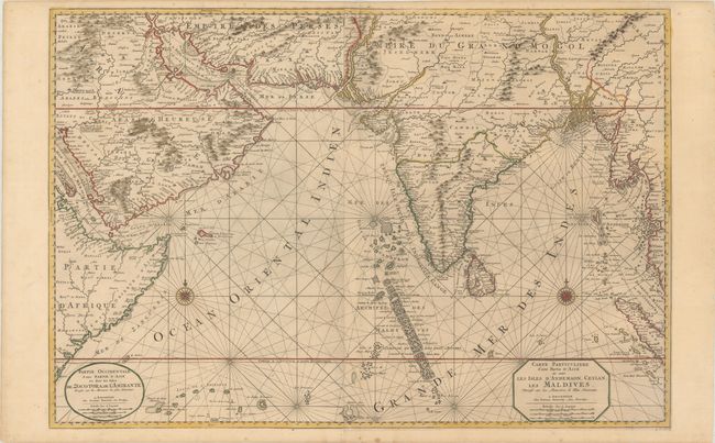 Carte Particuliere d'une Partie d'Asie ou sont les Isles d'Andemaon, Ceylan, les Maldives / Partie Occidentale d'une Partie d'Asie ou sont les Isles de Zocotora, de l'Amirante